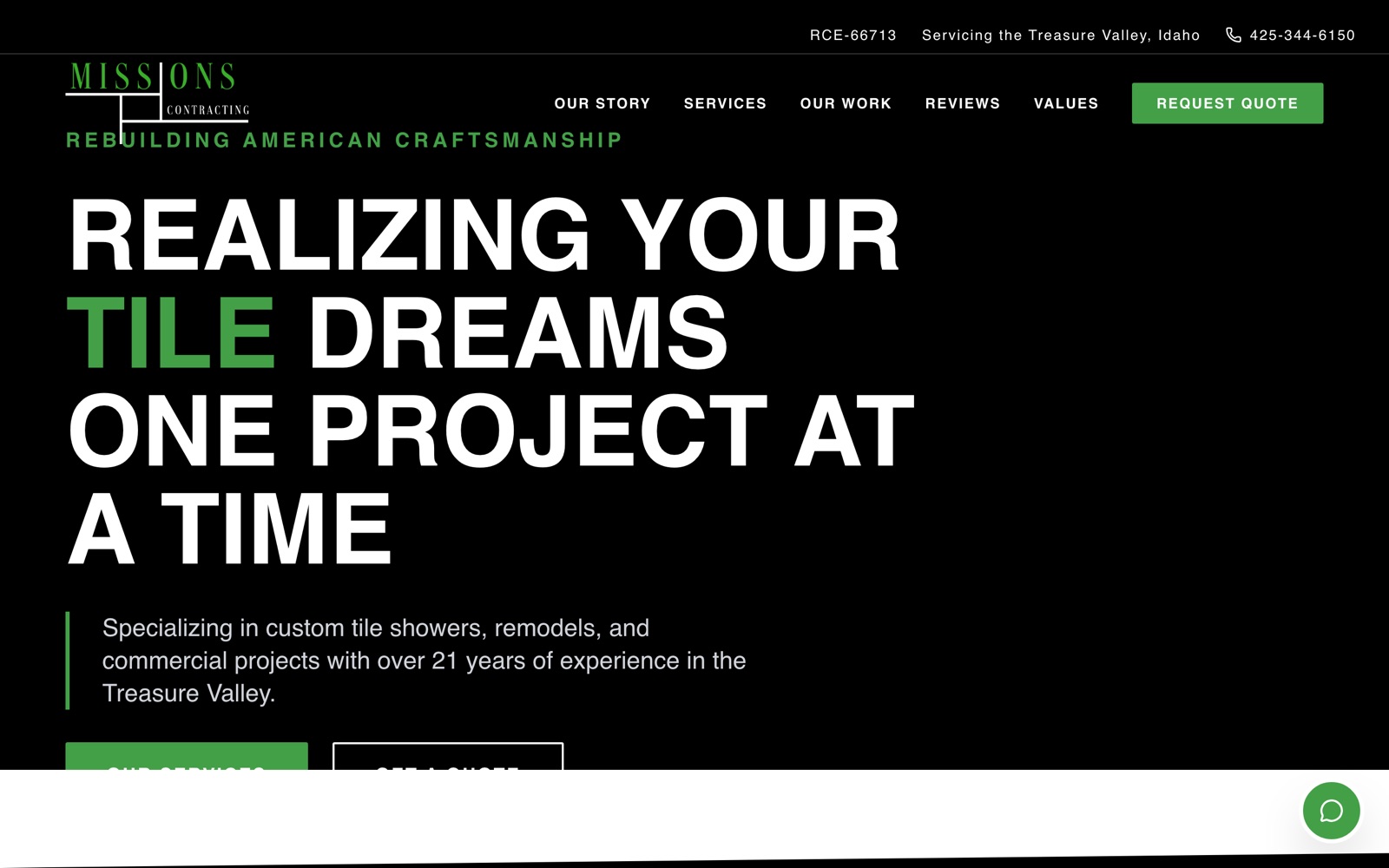 Missions Contracting website